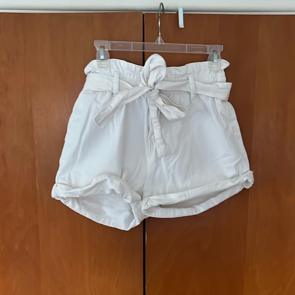 White denim shorts